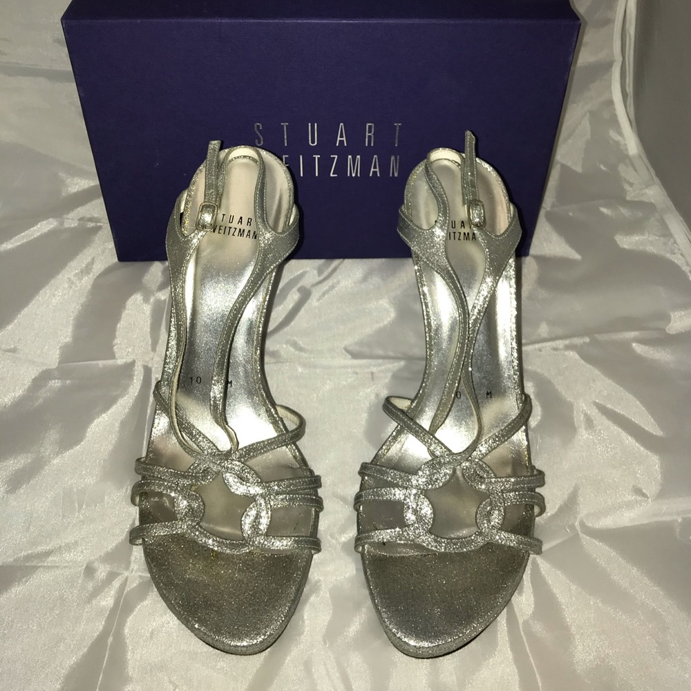 Stuart Weitzman silver heels